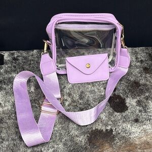 Clear Lilac Crossbody Bag with Coin Pouch